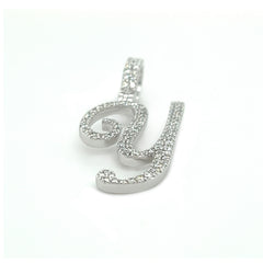 Diamond Cursive Letter "Y" Pendant - White Carat - USA & Canada