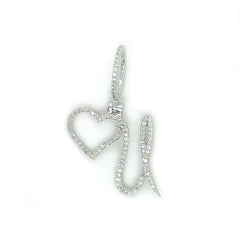 Diamond Letter Pendant w/ Heart - White Carat - USA & Canada