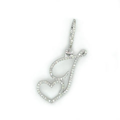 Diamond Letter Pendant w/ Heart - White Carat - USA & Canada