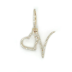 Diamond Letter Pendant w/ Heart - White Carat - USA & Canada