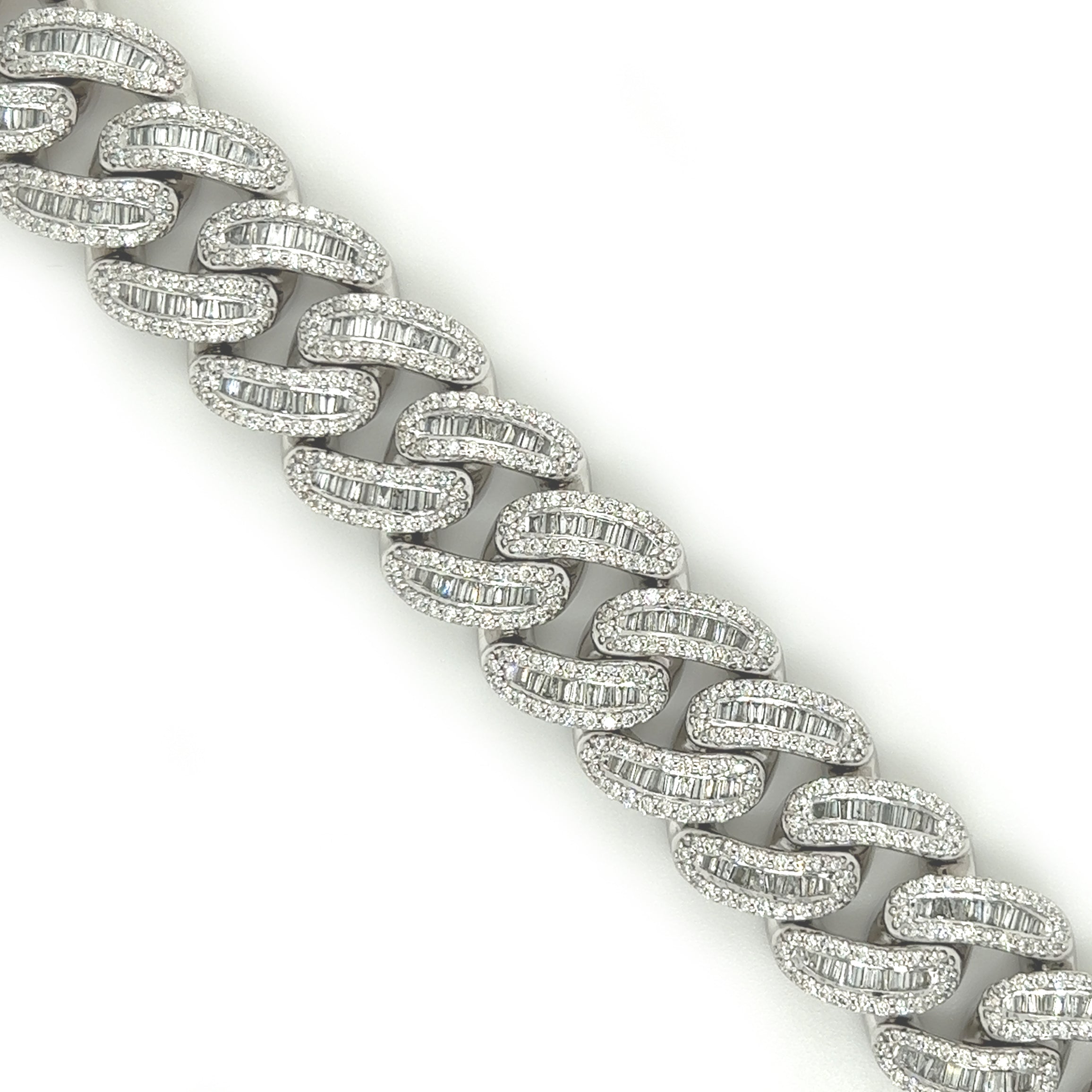 Diamond White Gold Cuban Bracelet - White Carat - USA & Canada