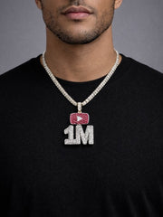 5.65 CT. One Million Subscribers "1M" Diamond Pendant