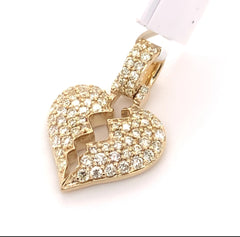 Broken heart pendant with chain - White Carat - USA 