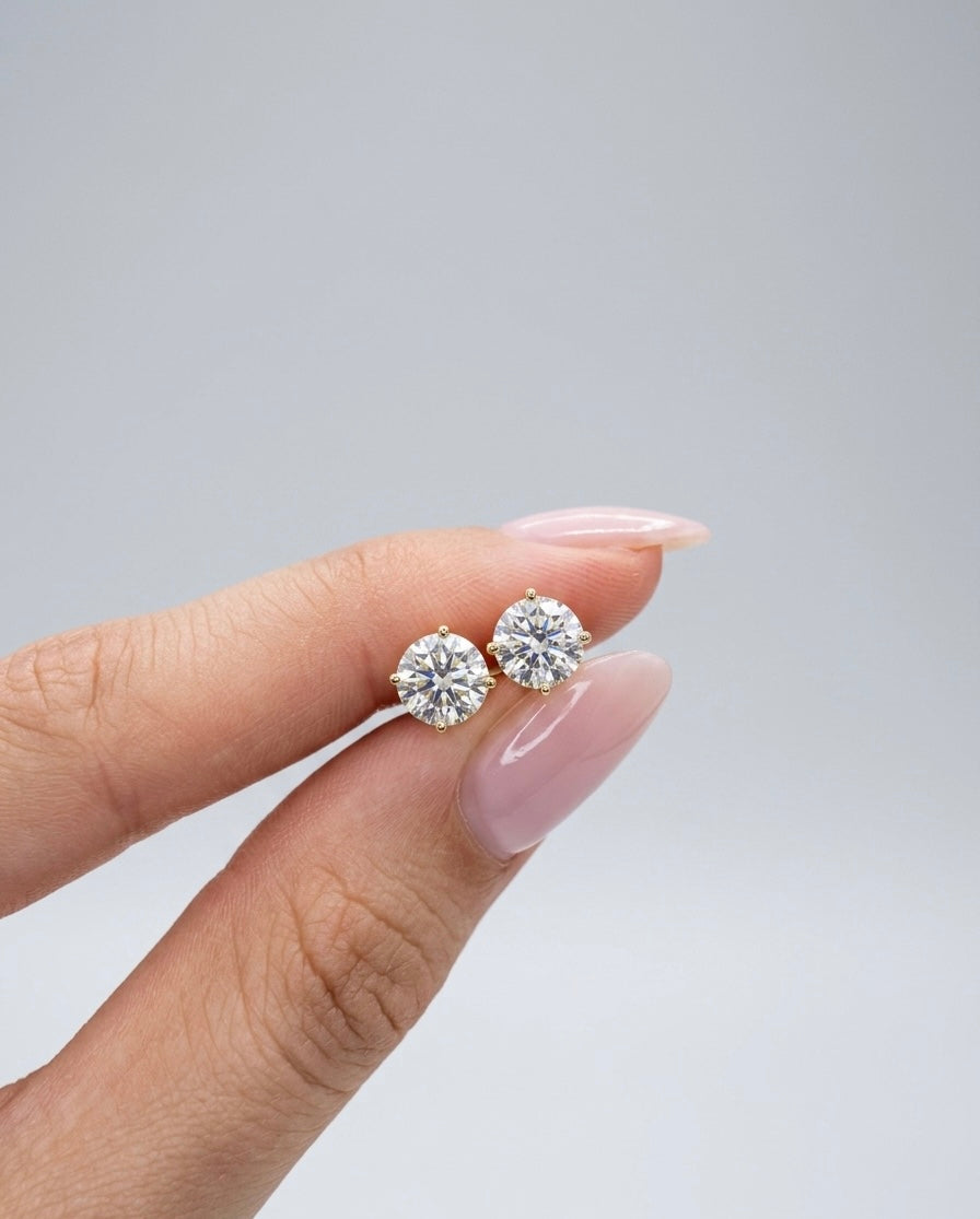 2.00CT. Total Diamond Weight Earrings (1.00ct each) in 14K White Gold - White Carat - USA 
