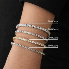 7.10CT 14K Diamond Tennis Bracelet - White Carat - USA 