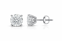2.00CT. Total Diamond Weight Earrings (1.00ct each) in 14K White Gold - White Carat - USA 