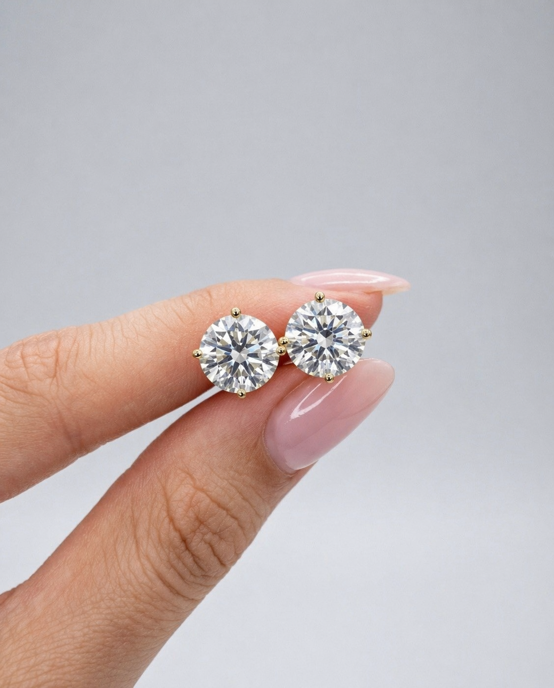 4.00CT. Total Diamond Weight Earrings (2.00ct each) in 14K White Gold - White Carat - USA 