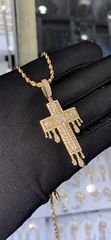4.25 CT. Diamond Drip Cross Pendant