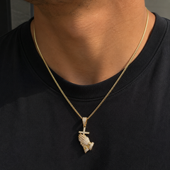 2.04 CT. Diamond Cross Praying Hands Pendant