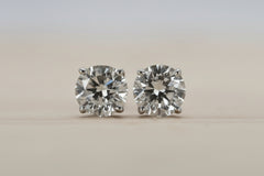 2.00CT. Total Diamond Weight Earrings (1.00ct each) in 14K White Gold - White Carat - USA 