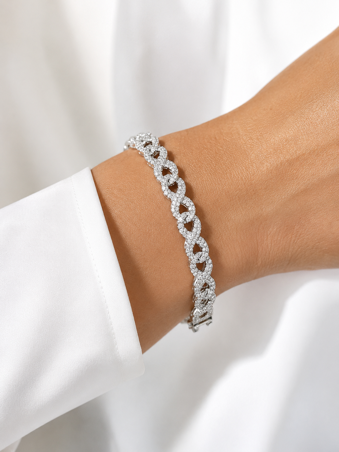 Diamond Infinity Link Bracelet - 12mm