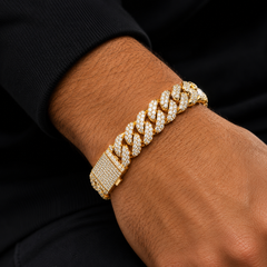 16.00 CT. Diamond Cuban Bracelet - 15mm