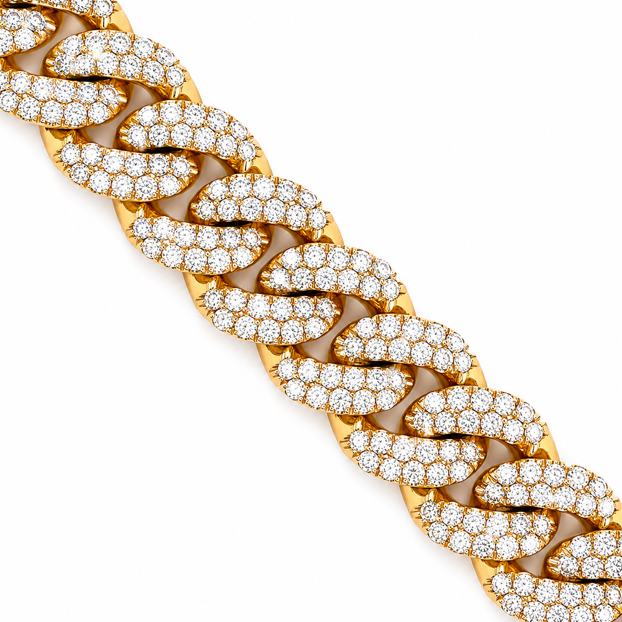 16.00 CT. Diamond Cuban Bracelet - 15mm