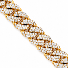 16.00 CT. Diamond Cuban Bracelet - 15mm