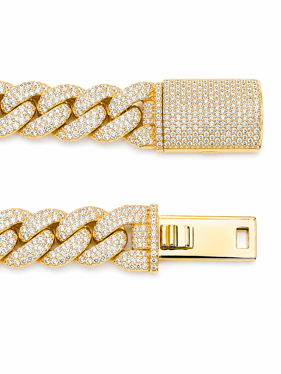 14.00 CT. Diamond Cuban Bracelet 14K - 15mm