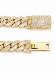 14.00 CT. Diamond Cuban Bracelet 14K - 15mm