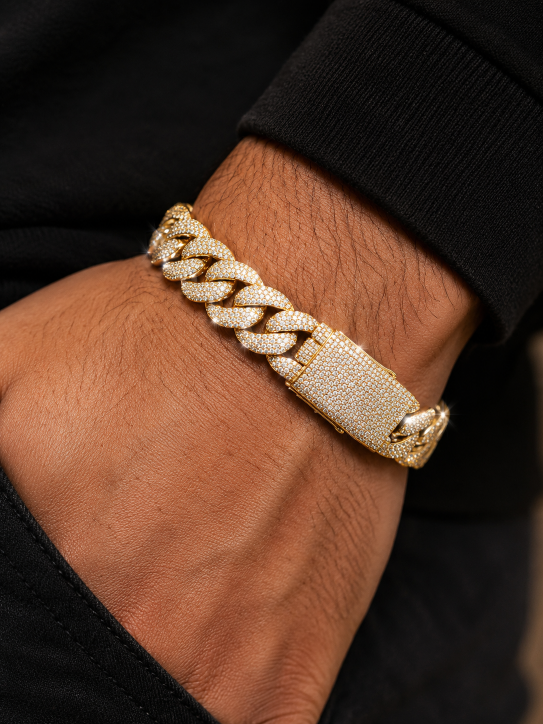 14.00 CT. Diamond Cuban Bracelet 14K - 15mm