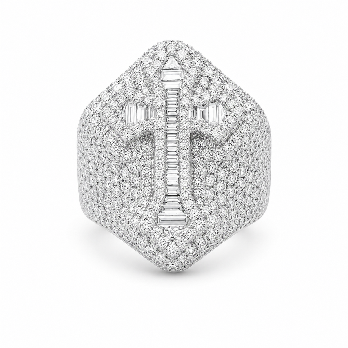 8.45 CT. Diamond Cross Ring