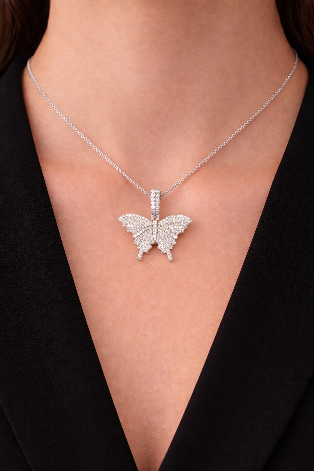 1.70 CT Butterfly Diamond Pendant