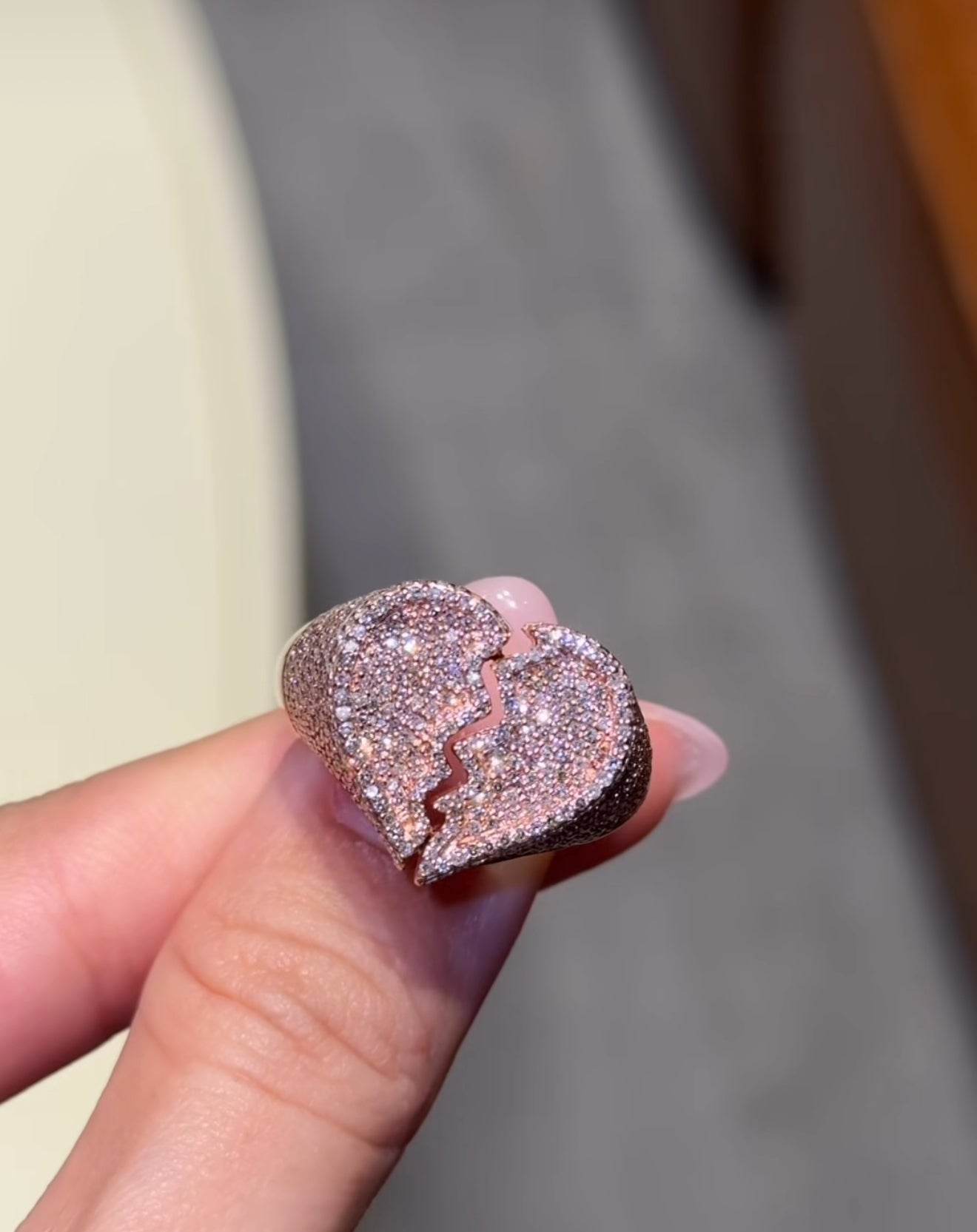 Broken heart ring - White Carat - USA 