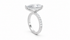 3.00 CT Diamond Pear Shape with Side Diamonds in 14k gold - White Carat - USA 