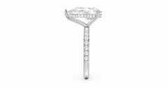 3.00 CT Diamond Pear Shape with Side Diamonds in 14k gold - White Carat - USA 