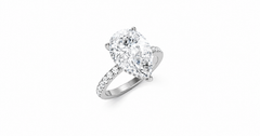 3.00 CT Diamond Pear Shape with Side Diamonds in 14k gold - White Carat - USA 
