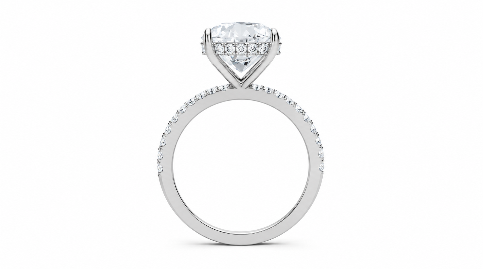3.00 CT Diamond Pear Shape with Side Diamonds in 14k gold - White Carat - USA 