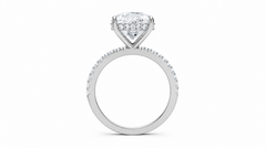 3.00 CT Diamond Pear Shape with Side Diamonds in 14k gold - White Carat - USA 