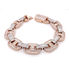 13.80 CT. Diamond Bracelet in Rose and White Gold - 15.50mm - White Carat - USA & Canada