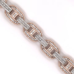 13.80 Ct. Diamond Bracelet In Rose And White Gold - 15.50Mm Diamond Bracelet