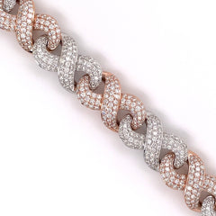 11.75 Ct. Diamond Bracelet In Rose And White Gold - 13.50Mm Diamond Bracelet