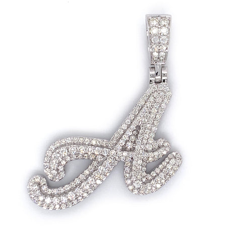 2.50 CT. Diamond Cursive "A" Pendant