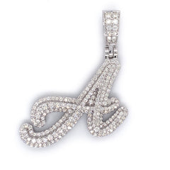2.50 CT. Diamond Cursive "A" Pendant - White Carat - USA 