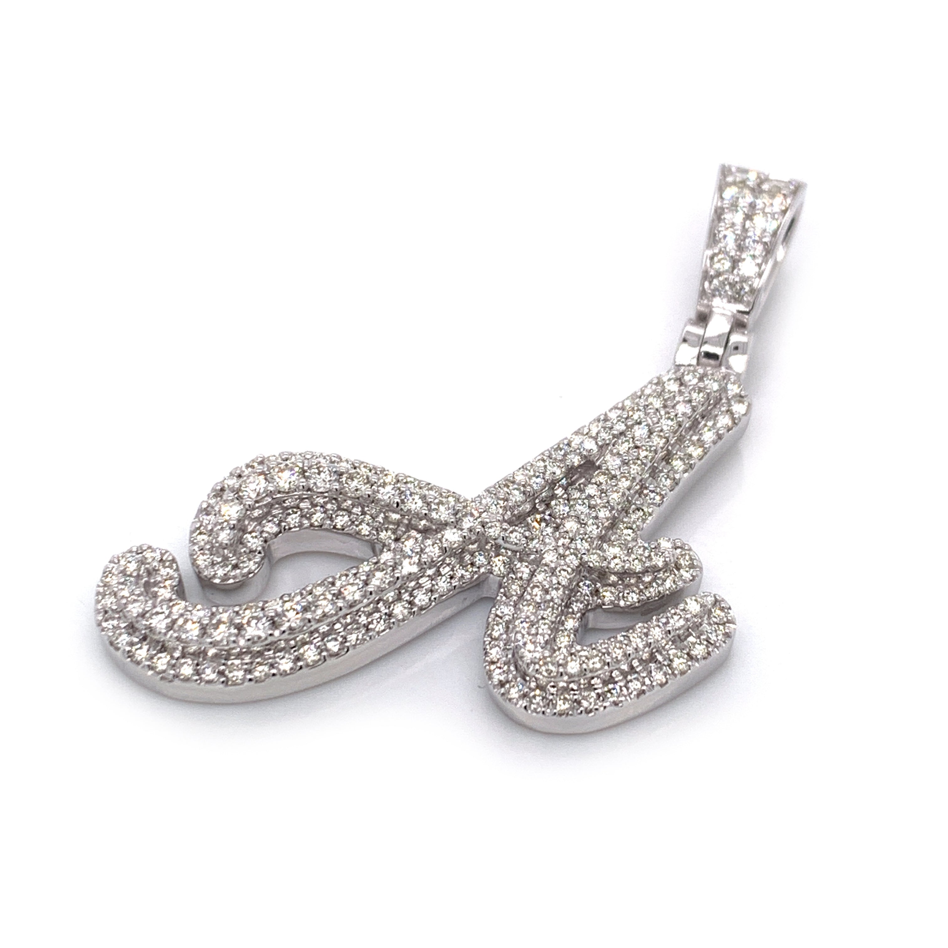 2.50 CT. Diamond Cursive "A" Pendant