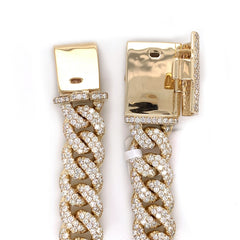 14.00 CT. Diamond Two Row Cuban Bracelet - 13.5mm - White Carat - USA & Canada