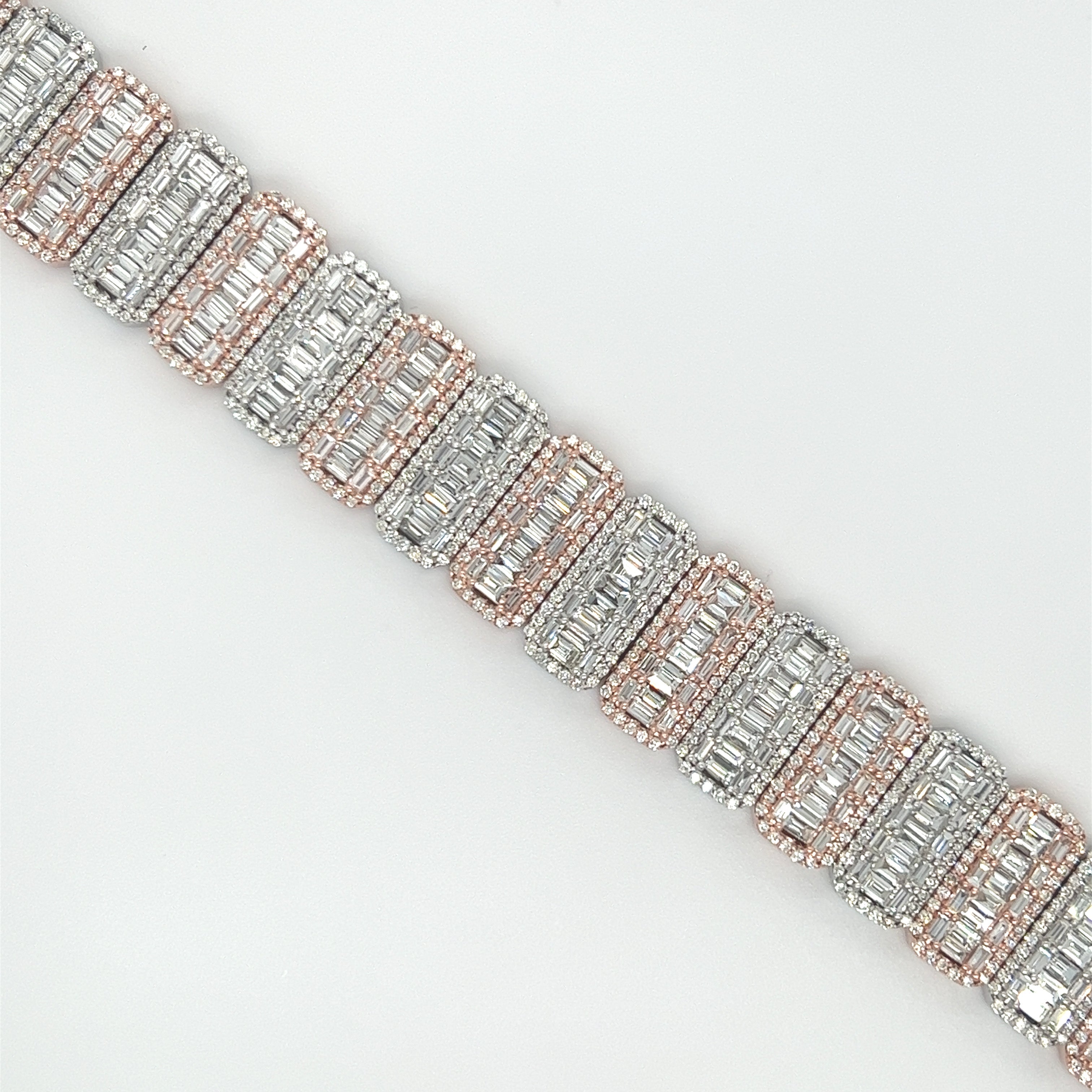17.50 CT. Diamond Bracelet in Rose & White Gold 14K - White Carat - USA & Canada