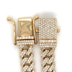 7.00 CT. Diamond Cuban Bracelet in Gold 14K - 8.5mm - White Carat - USA & Canada
