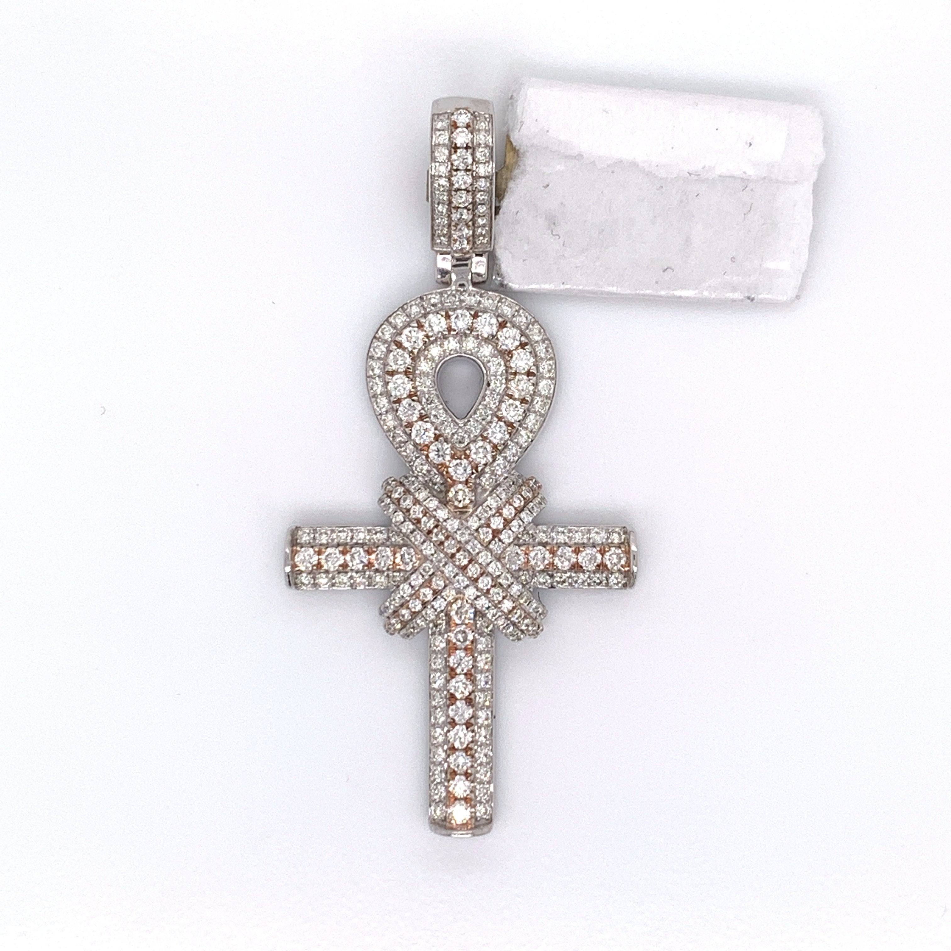 Diamond Ankh Cross Pendant - White Carat - USA & Canada