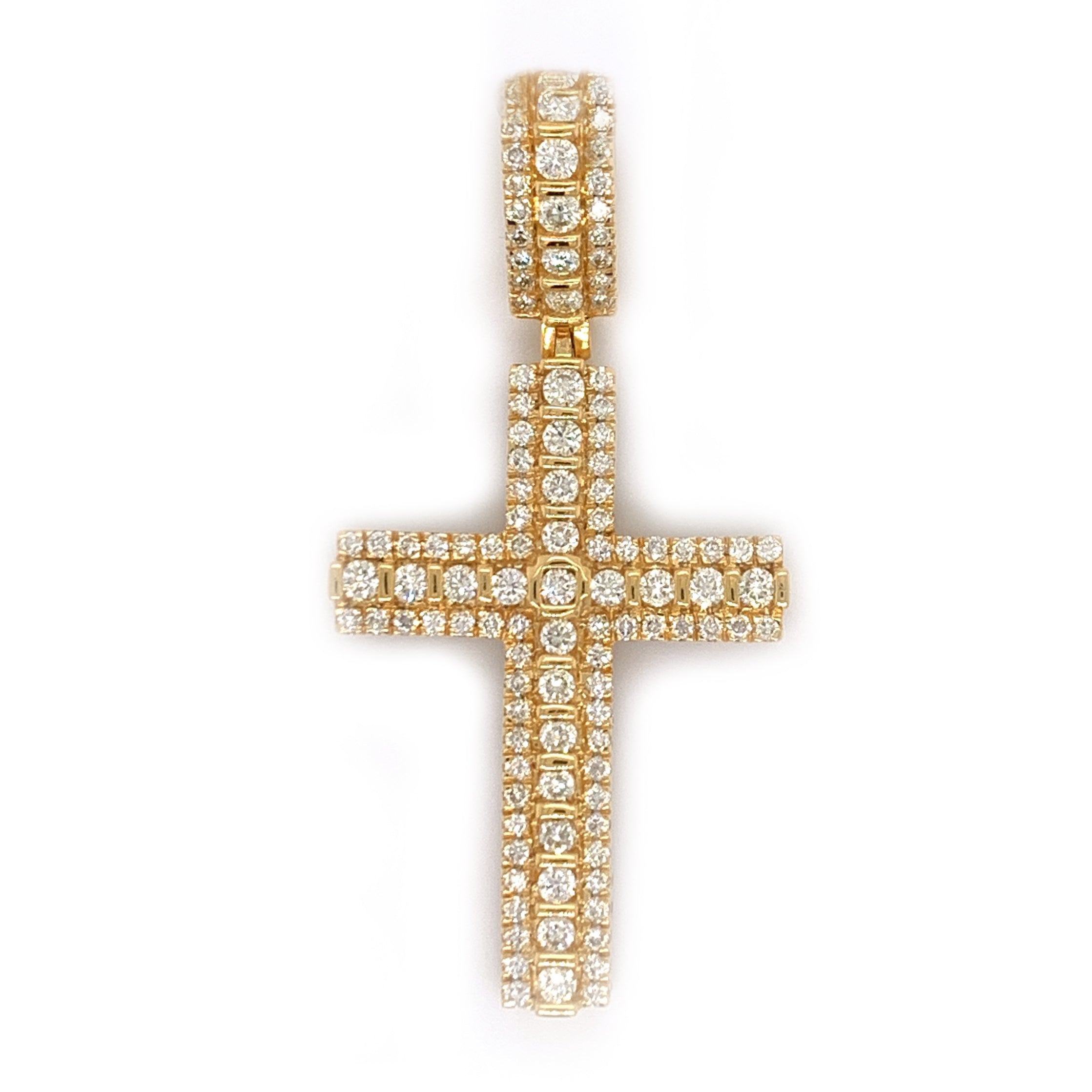 2.24 CT. Diamond Yellow Gold Cross Pendant - White Carat - USA & Canada