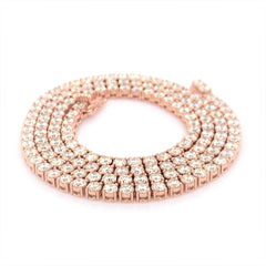 10PT- 15.20 CT. Tennis Necklace in 14K Rose Gold (4 Prong) - White Carat - USA & Canada