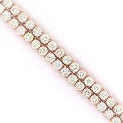 4PT- 13.63 CT. Tennis Necklace 14K Rose Gold (4 Prong) - White Carat - USA 