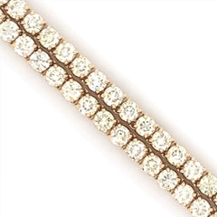 30PT- 38.00 CT. Tennis Necklace Yellow Gold (4 Prong) 14K - White Carat - USA 