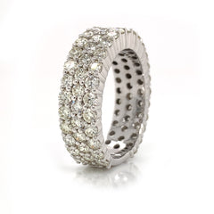 4.30 CT. Diamond Three Row Ring - White Carat - USA 