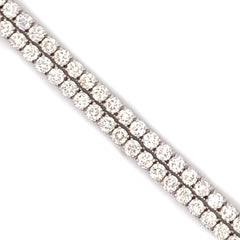 12PT- 25.00CT. VVS Tennis Necklace White Gold (4 Prong) 14K - White Carat - USA 