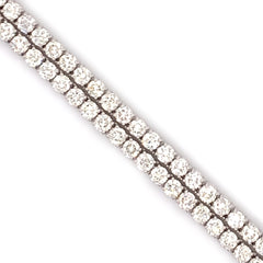 4PT- 13.63 CT. Tennis Necklace 14K White Gold (4 Prong) - White Carat - USA 