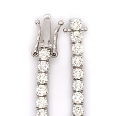 3PT- 5.00 CT. - 11.00 CT.  Tennis Necklace 14K White Gold (4 Prong) - White Carat - USA 