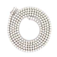 3PT- 6.00 CT. - 11.00 CT. VVS Tennis Necklace White Gold (4 Prong) 14K - White Carat - USA 