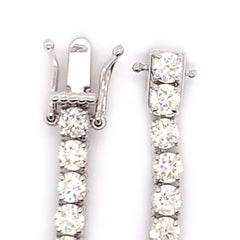 10PT- 15.20 CT. VVS Tennis Necklace in 14K White Gold (4 Prong) - White Carat - USA 