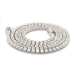 10PT- 15.20 CT. VVS Tennis Necklace in 14K White Gold (4 Prong) - White Carat - USA 